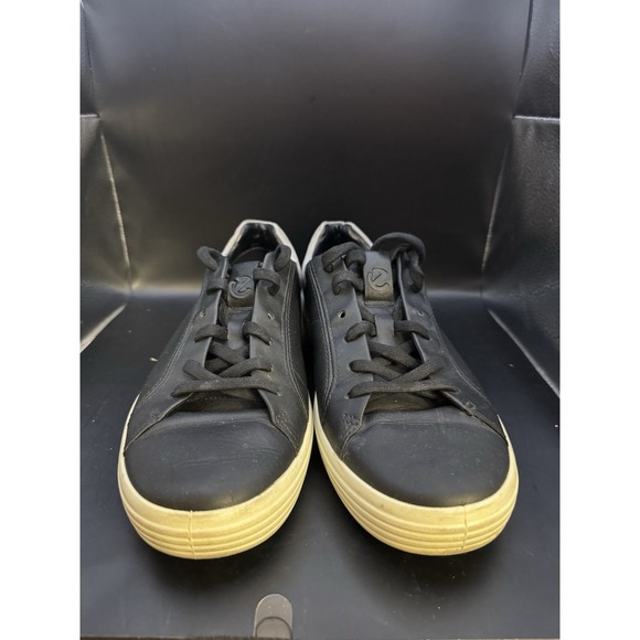 Ecco Other - ECCO Men's Leather Sneakers Black Gray Size EU 44 US 10 Casual Comfort Shoes